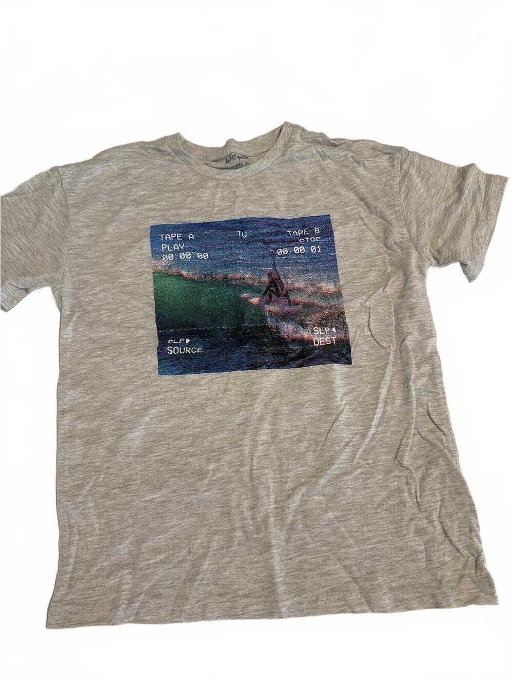 Kidpik Boys Graphic T-Shirt Gray Size 12 Surf Tee